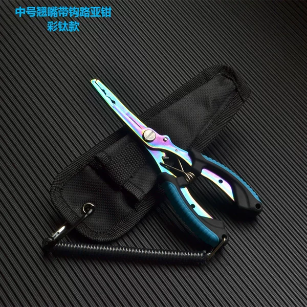 Wholesale tools portable fishing road pliers color-plated titanium cutting fishing line pressure lead skin with hook multi-functional suit