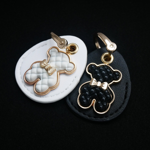 Inductive community access card holder leather water drop key chain protective cover elevator card holder cute bus IC card holder