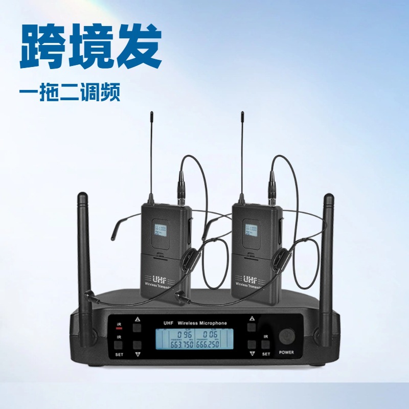 Glxd4 One-To-Two Wireless Microphone U-Band Fm Stage Ktv Conference Performance Handheld Lavalier Microphone Sound Card