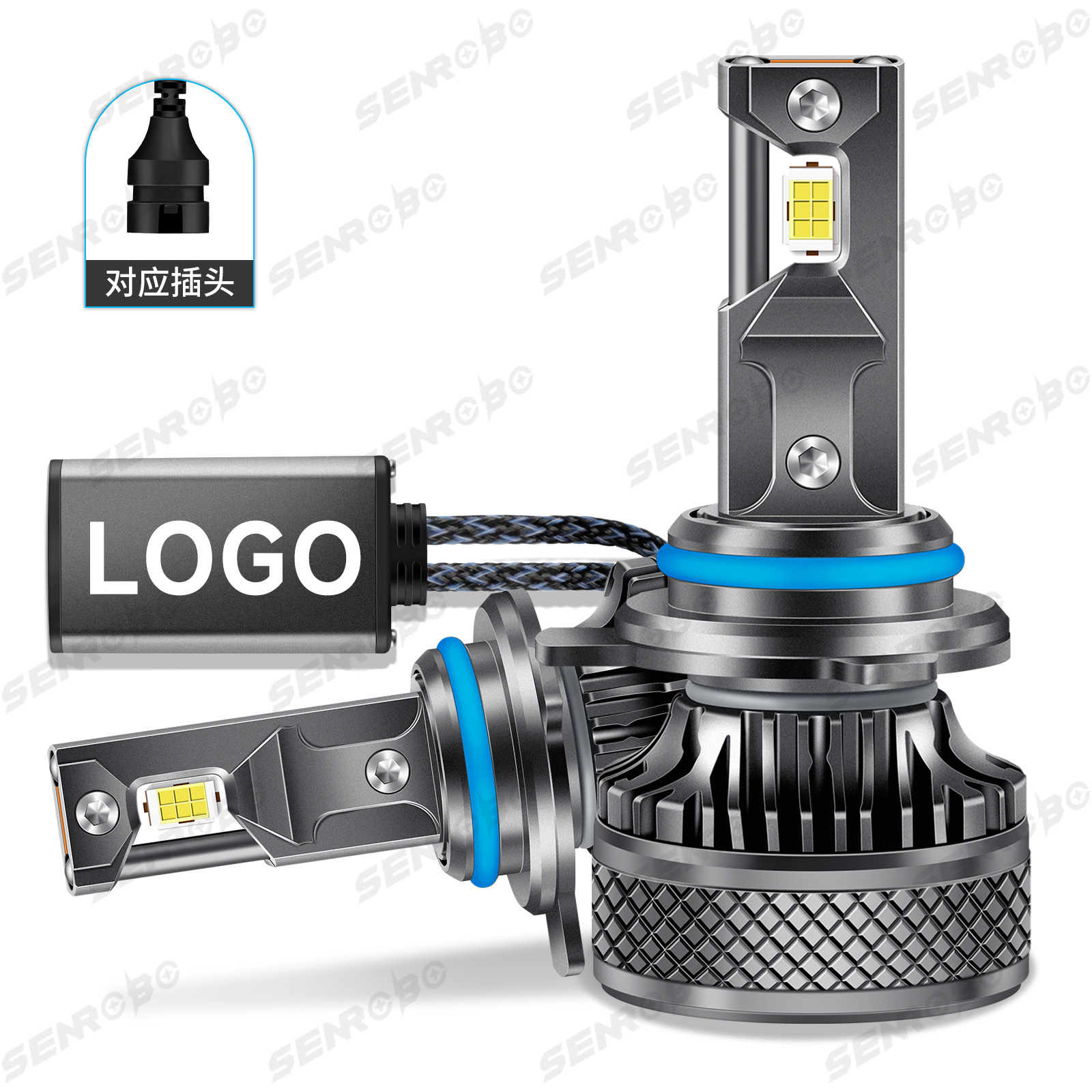 Doble tubo de cobre ultra brillante del automóvil condujo luz láser delantera 12 núcleo concentrador de luz baja H1H7H11 luz alta 9005 image 12