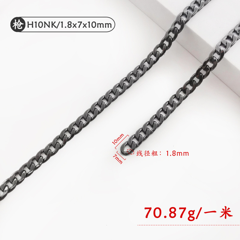 メッキをかけても色あせないフラットチェーンdiyバッグチェーンの肩に斜めにまたがって、チェーンの部品を交換することができます。|undefined