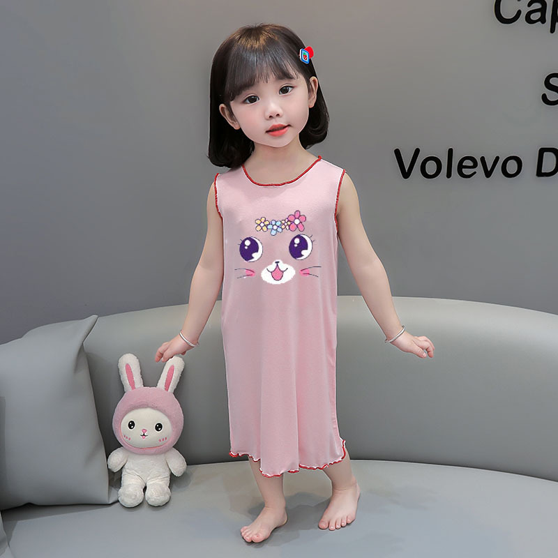 2026 vestido de pijama de hielo para niños verano ocio nuevo pijama de niñas ropa para el hogar vestido de bebé lindo chaleco vestido image 10