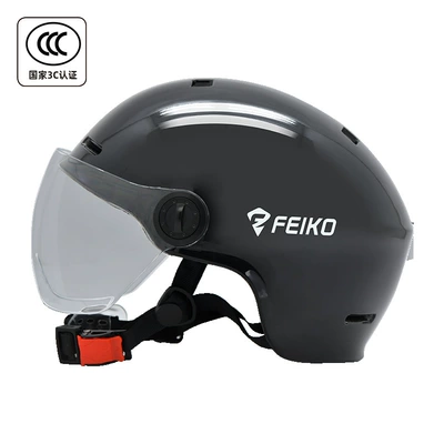 Motosiklet kaskı (dəbilqə) Vehicle Half Helmet Motorcycle Helmet for - black-m