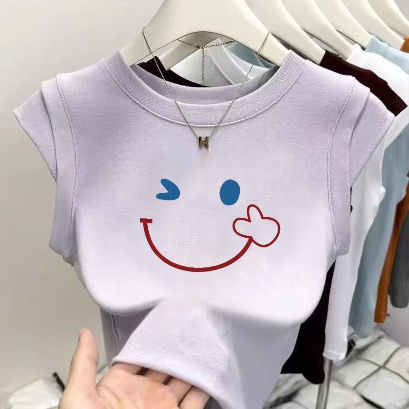 연한 보라색 - 비예 웃는 얼굴