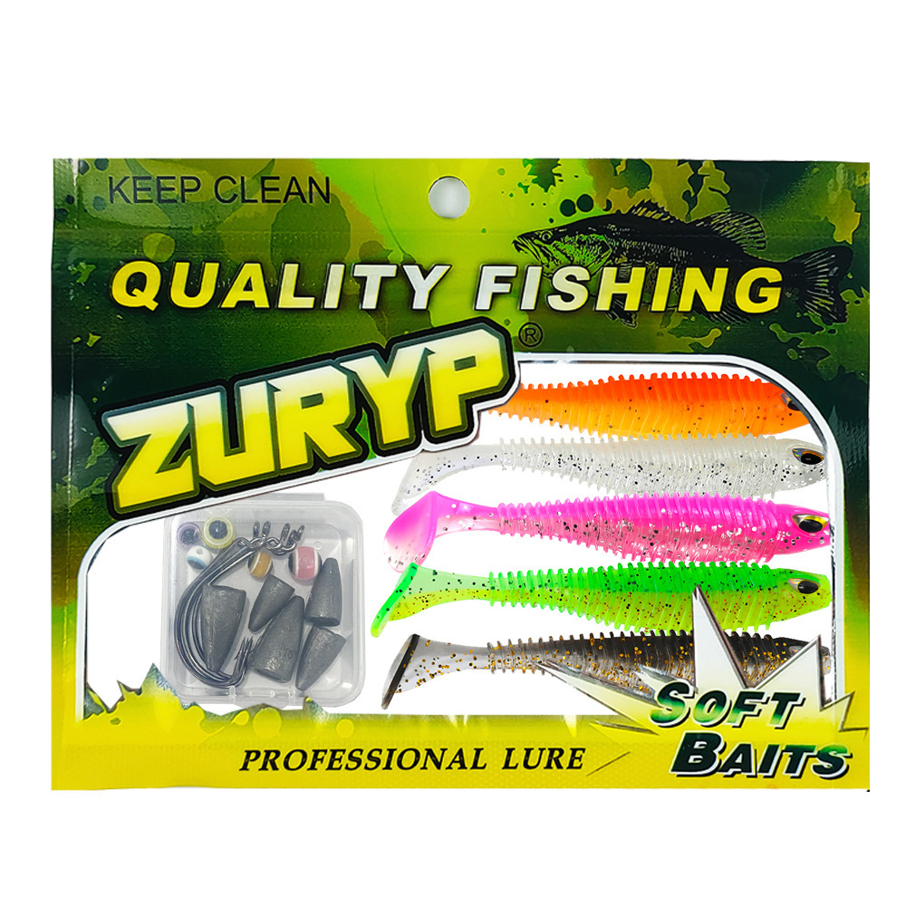 Luya popular cebo falso cebo suave traje Luya cebo falso Texas grupo de pesca transfronteriza caliente AliExpress Amazon Piel de camarón