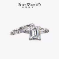 Shipei ювелирные изделия S925 стерлингового серебра 4 карата прямоугольный 8*10 бриллиантовое кольцо комбинированное кольцо обручальное кольцо поколение волос