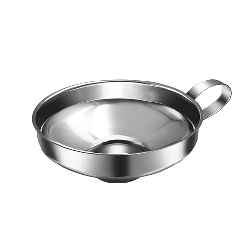 Stainless steel wide mouth funnel, thickened salad dressing funnel, oil leakage, household bottled salad dressing funnel, large diameter packaging funnel
