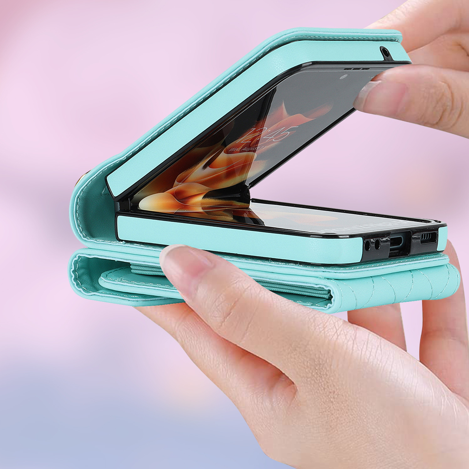 Samsung Flip6 Crossbody Phone Case With Ring And Wallet Cover_voghion.com