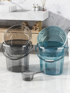 Thickened Transparent Bucket Household Water Storage Bucket with Lid Student Dormitory Laundry Bath Bucket Extra Large Hand Zhaozhisun
