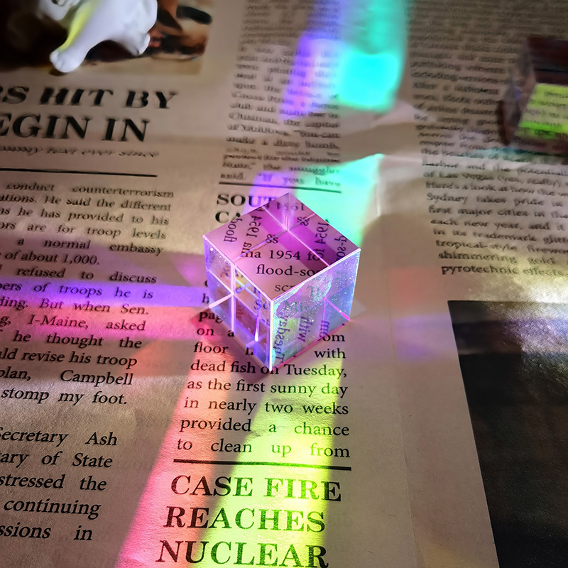 Sun Catcher Cristal Vidrio Cubo Transfronterizo Sun Catcher Colocado Prisma Sunshine Catcher Adornos