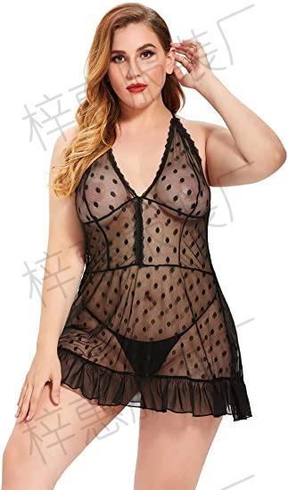 Comercio exterior transfronterizo lencería sexy mujer gorda europea y americana más tamaño de encaje sexy pijamas camisón AliExpress fábrica al por mayor