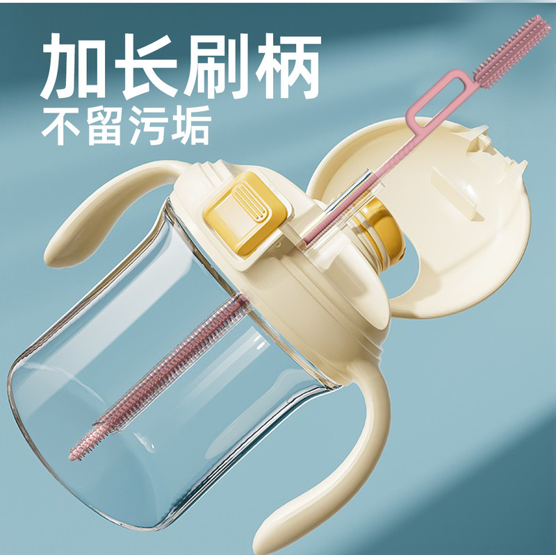跨境食品级硅胶吸管刷爱心方形挂环家用高温消毒便携易清洗批发|undefined