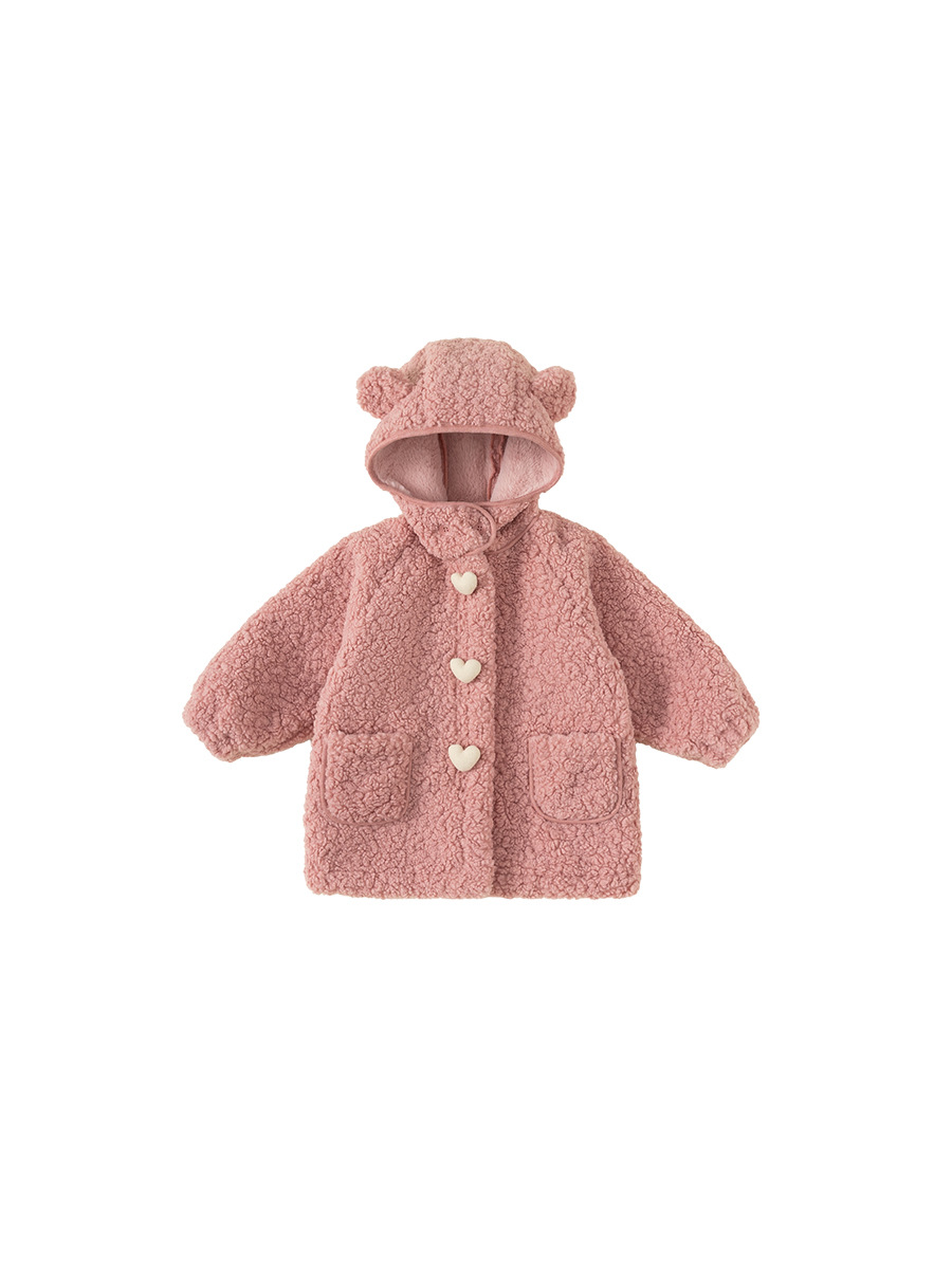 Youbao ropa infantil de niñas chaqueta larga con capuzas otoño y invierno manga larga nuevo suéter de lana infantil abrigo ropa de invierno de niña