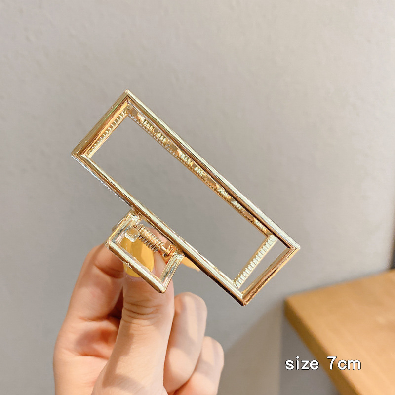 Pinza de cabello metálica coreana de alta sujeción con diseño retro