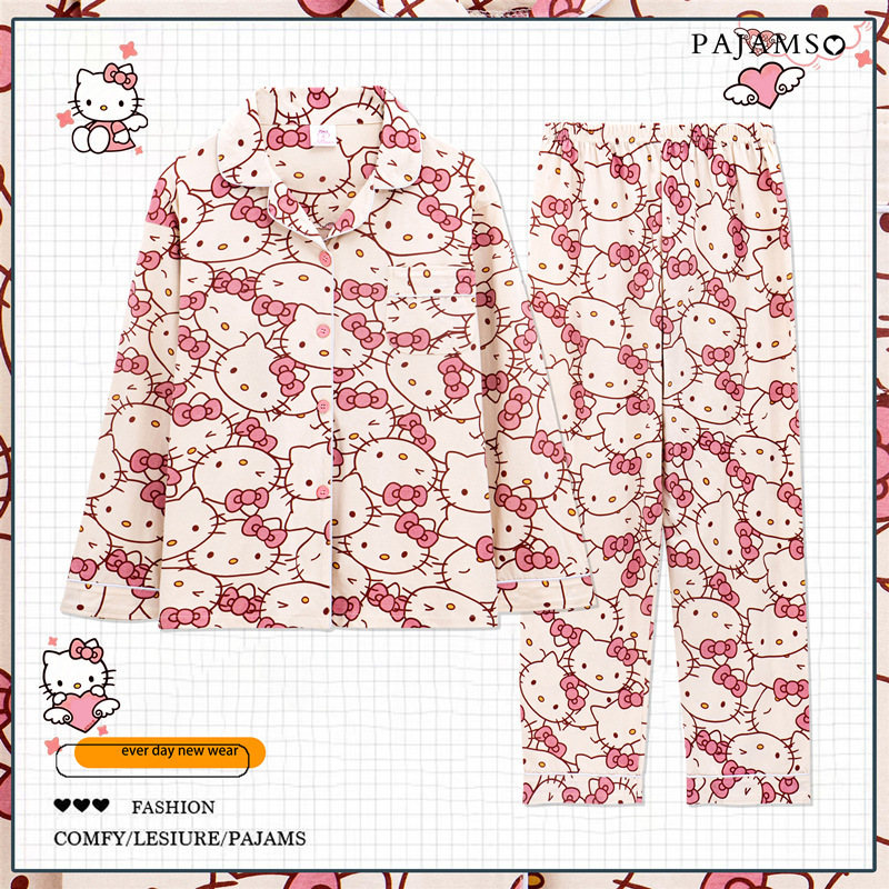 Luhu Yugui perro pijamas de primavera y otoño verano algodón manga larga más tamaño vestir prendas exteriores cardigan traje homewear