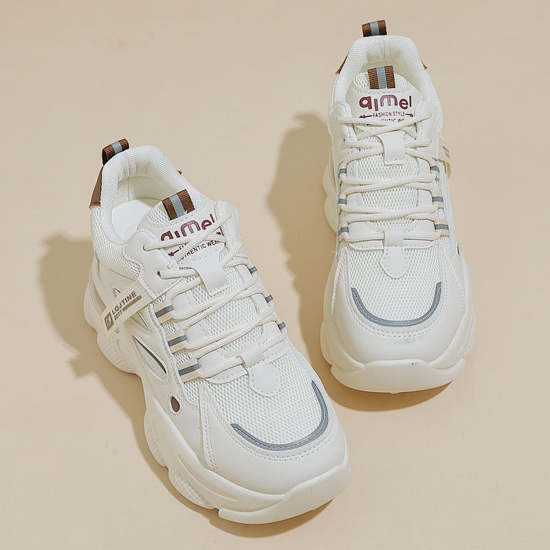Brand Off-Size Genuine Leather Height-Increasing Dad Shoes for Women, Spring 2025, Petite Height-Increasing Lightweight Sneakers for Women Brand Off-Size Genuine Leather Height-Increasing Dad Shoes for Women, Spring 2025, Petite Height-Increasing Lightweight Sneakers for Women