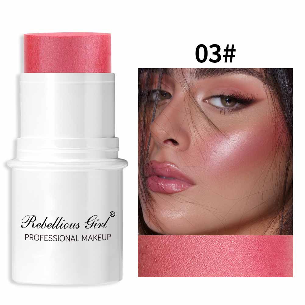 RG New Hot Lazy High-gloss Face Repair Sun Red Pearlescent Blush Cream Blush Stick Monochrome Matte Blush