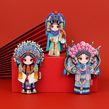 木质京剧脸谱冰箱贴中国风文创纪念品磁贴穆桂英关羽杨贵妃磁吸贴