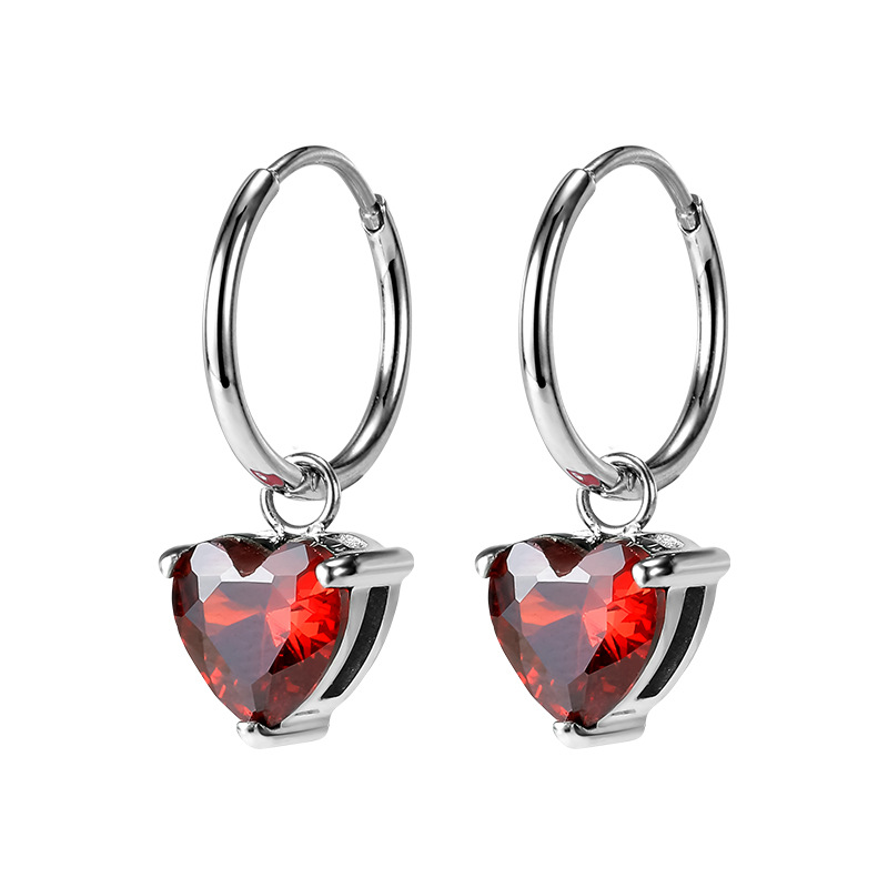 2023 Original New Stainless Steel Stud Earrings Poker Series Ear Bone Stud Titanium Steel Earrings Female Diamond Earrings Ear Buckle detail image 9