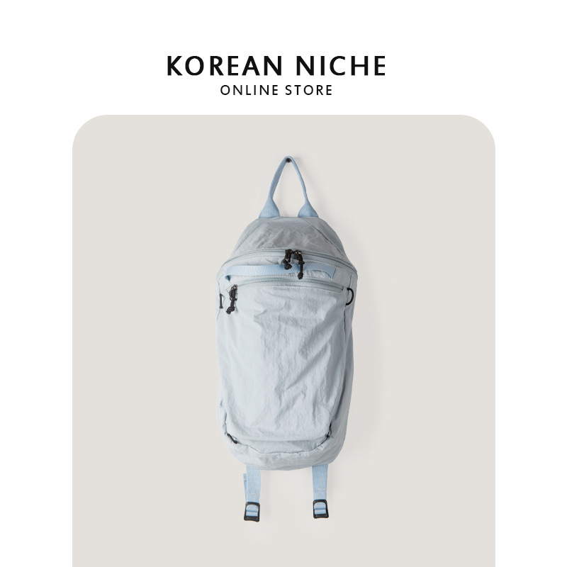 Korėjietiška laisvalaikio nailono kuprinė, atspari vandeniui, paprasta, didelės talpos, klostuota ir tingi, universali kuprinė._voghion.com