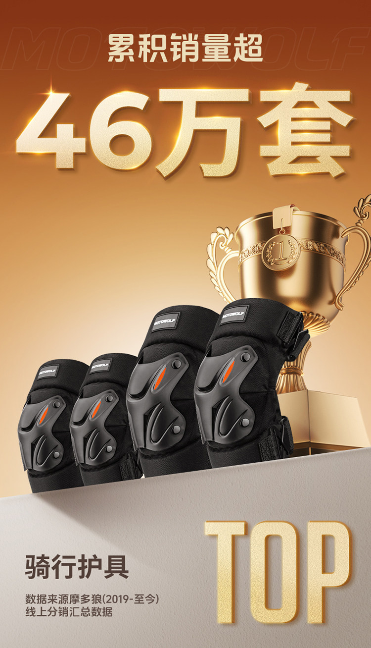 MotoWolf electric motorcycle knee pads, anti-fall leg guards for riding, suitable for all seasons, spring and summer rider protective gear