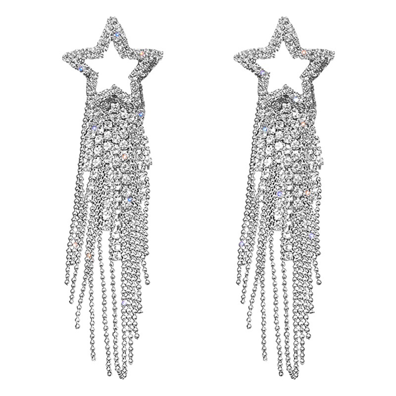 S925 aguja de plata elegante borla pendientes de alta gama simple cara de adelgazamiento pendientes de todo fósforo estilo coreano nuevos pendientes de moda al por mayor