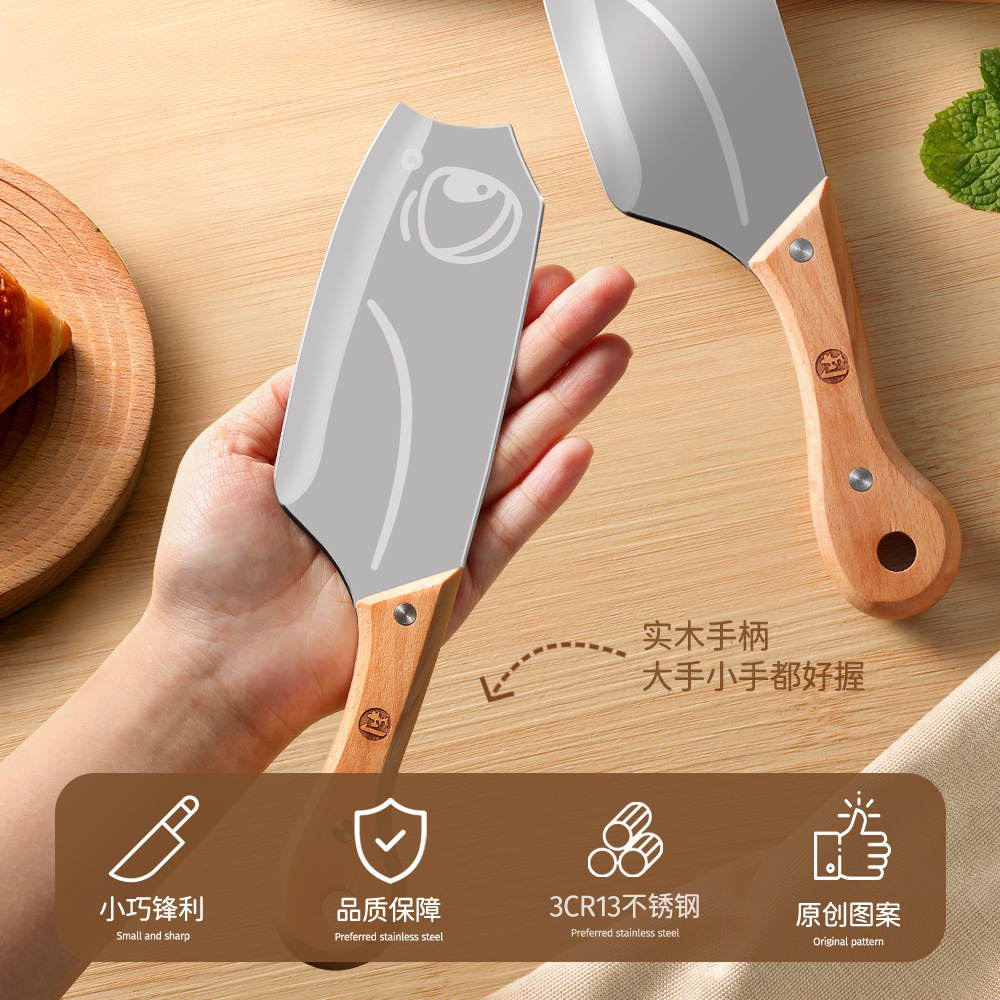 Mini cuchillo de cocina cuchillo de corte de cocina de acero inoxidable cuchillo infantil cuchillo de alimentación auxiliar cuchillo de acero Capibara