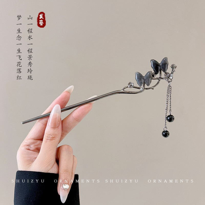 Orquídea de estilo antiguo broche de orquídea de franela nuevo estilo chino de primavera adornamiento de cabello temperamento disco broche de cabello simple broche nicho tocado