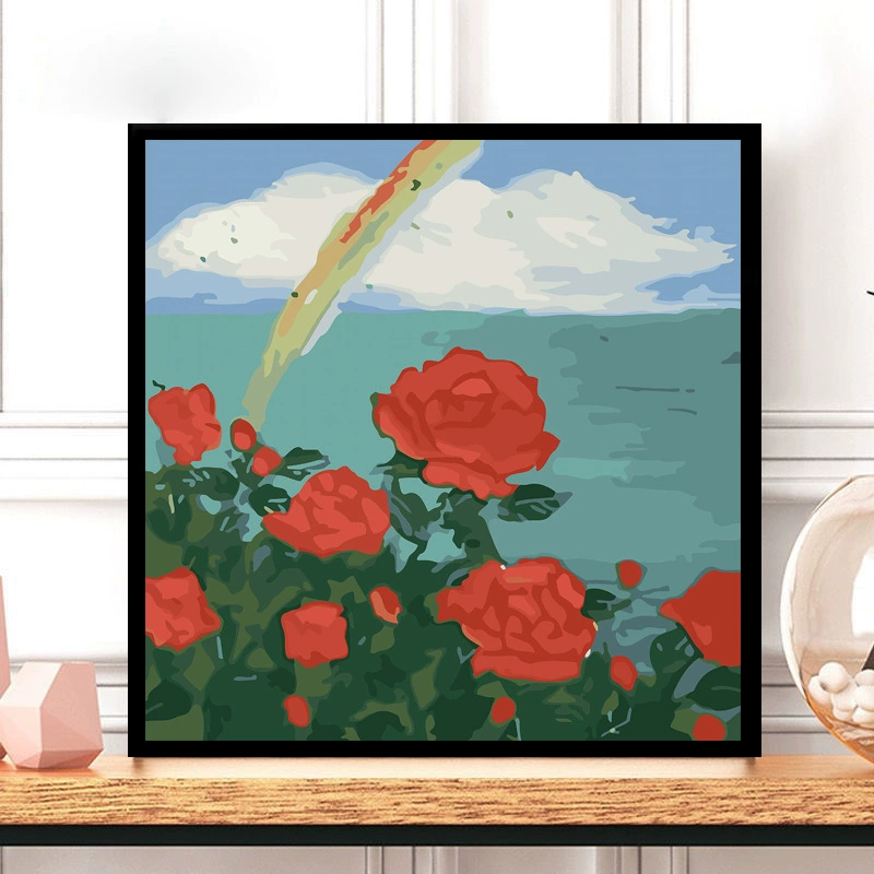 Tulip DIY numeric oil painting handmade filled oil painting floral landscape coloring therapeutic hand-drawn beautiful wall art