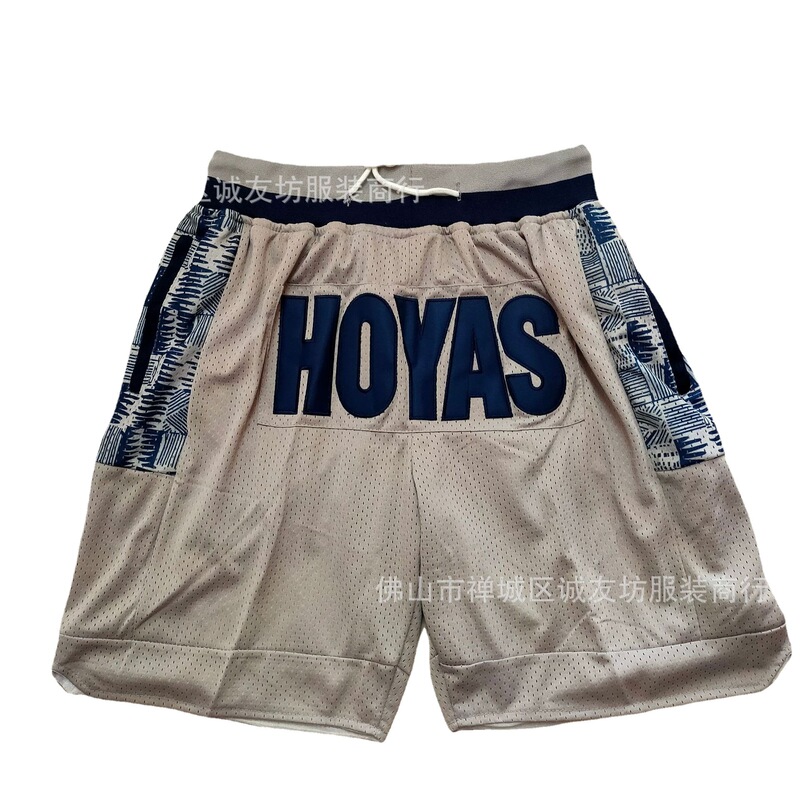 Basketball Shorts College Version George Hoyas Gray Pocket Shorts Basketball Sports Pants Dropshipping Eba