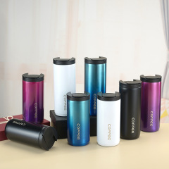 Cross-border Amazon coffee cup 304 stainless steel vacuum insulated car travel portable straight water cup gift logo