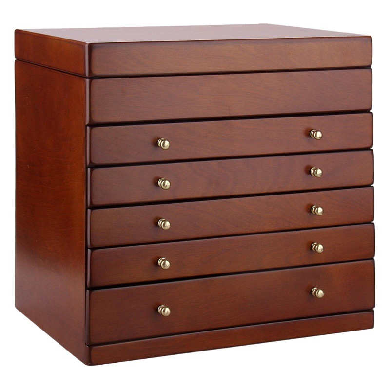 Caja de la joyería de madera maciza multi-capa Princesa Europea retro collar de la joyería caja de almacenamiento caja de la joyería de la boda regalo de cumpleaños