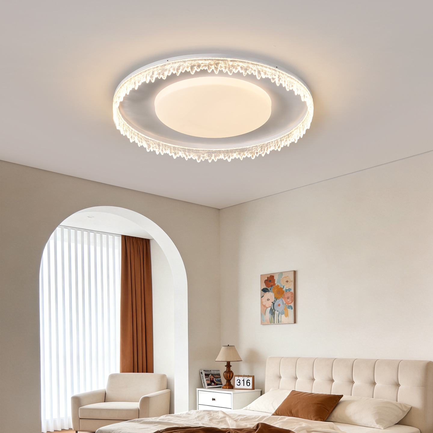 Luz de techo brillante para la sala de estar, lujo ligero, lujo italiano, lámpara de dormitorio principal, comedor de alto nivel, lámpara de estudio 357L