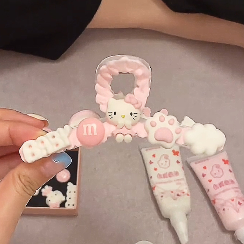 Hecho a mano bricolaje horquilla hembra casera updo pelo clip de material paquete horquilla crema pegamento crema pelo agarre tiburón clip