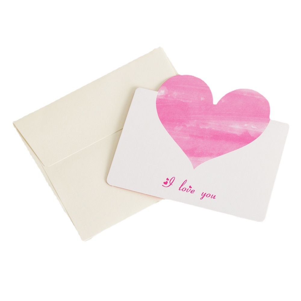 Venta al por mayor pequeño fresco ins amor por la mitad ramo de flores tarjeta de felicitación floristería tarjeta de bendición tarjeta de sobre