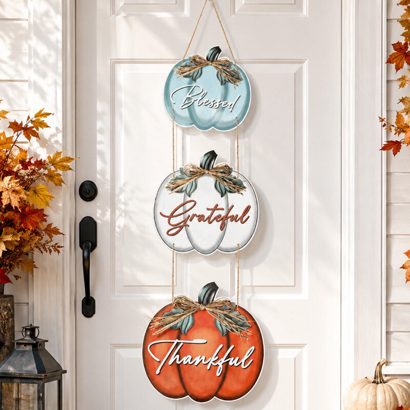 Thanksgiving Pumpkin Door Hanging Autumn Harvest Decoration Party Door Decoration Warm Atmosphere Entrance Door Hanging Ornament in Stock