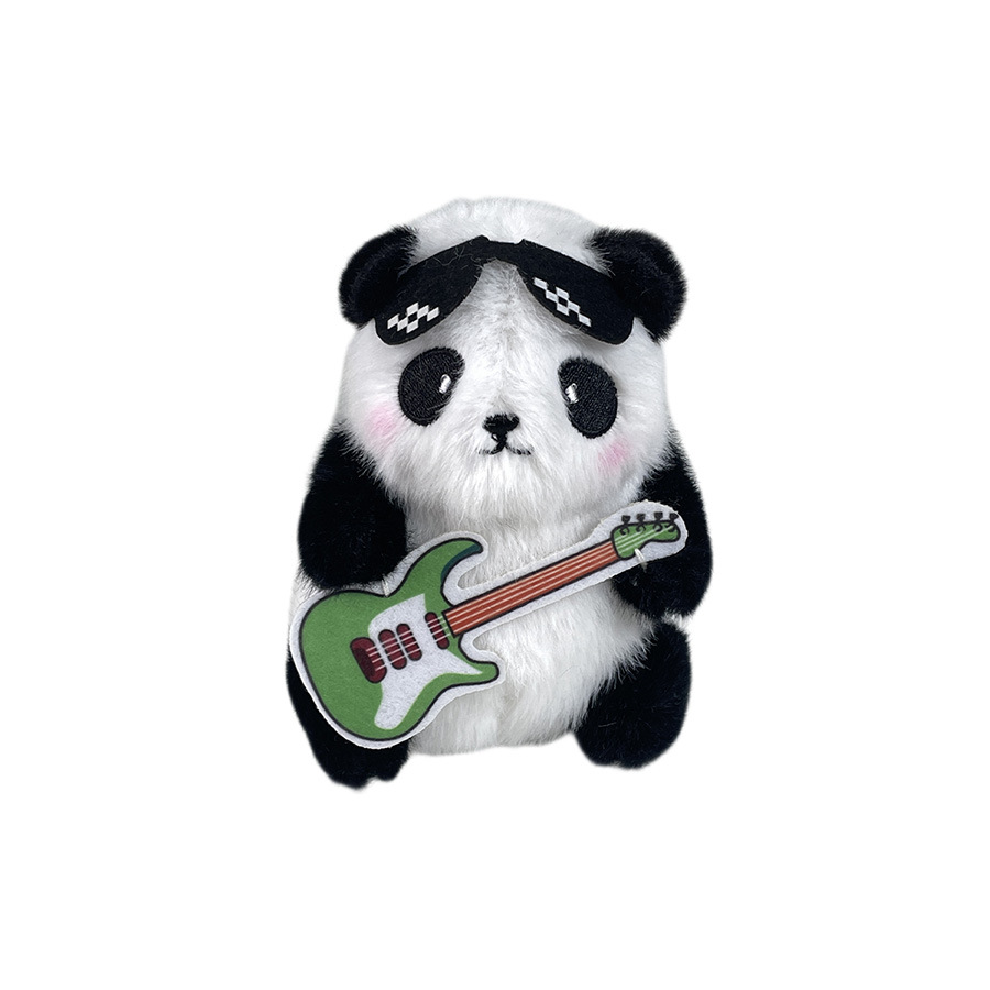 Linda muñeca de guitarra ins panda muñeca divertida celebridad de Internet muñeca mochila colgante estudiante escuela intensiva regalo