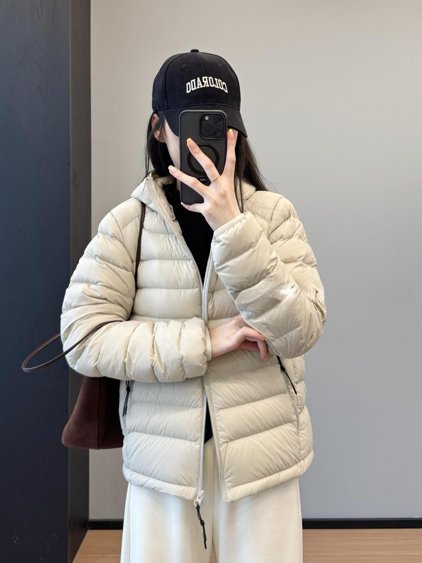 Bird 's House con la misma chaqueta de costilla, chaqueta de plumón para mujeres corta 2025, nueva alta calidad Samsung 95 blanco, chaqueta de plumón ligera y cálida