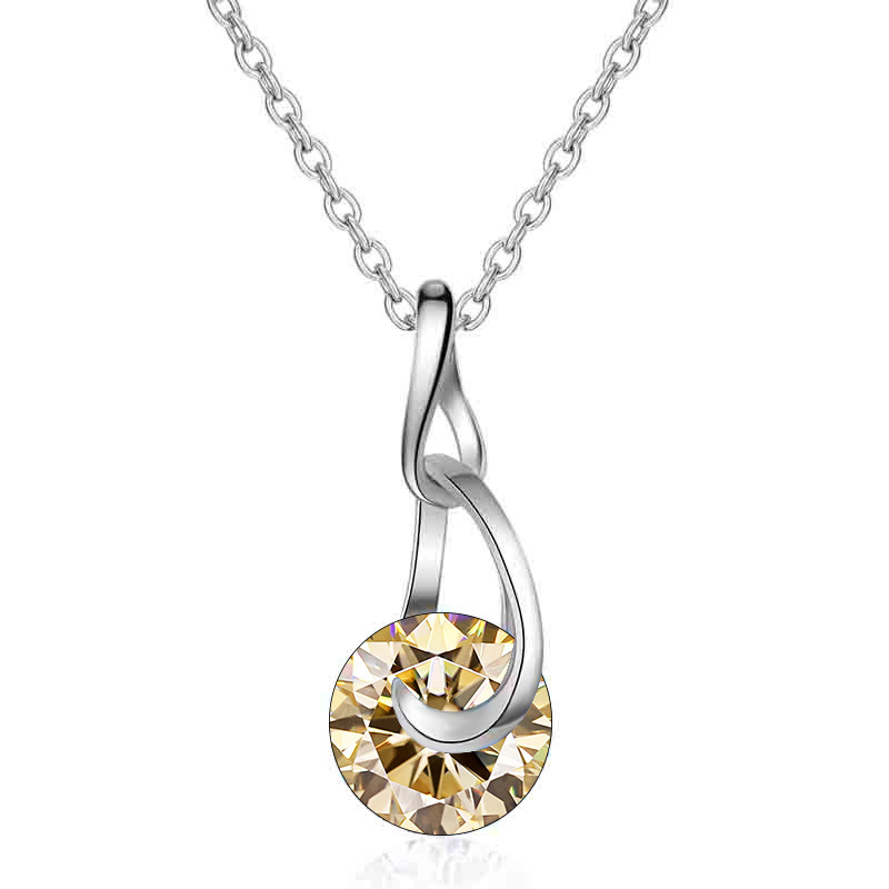 Collar de plata esterlina 925 mujer 2 quilates collar de gota de agua de moissanita colgante de collar de clavícula de fábrica