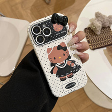 适用苹果17防摔手机壳皮纹大视窗iPhone16PROMAX蝴蝶结15一件代发