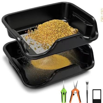 不锈钢筛网花粉收集塑料托盘带剪刀放大镜Trimbin tray