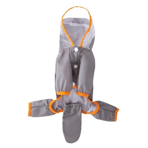 Cross-border towable dog raincoat, contrasting matte edge, transparent with tail, small and medium-sized dog pet summer clothes