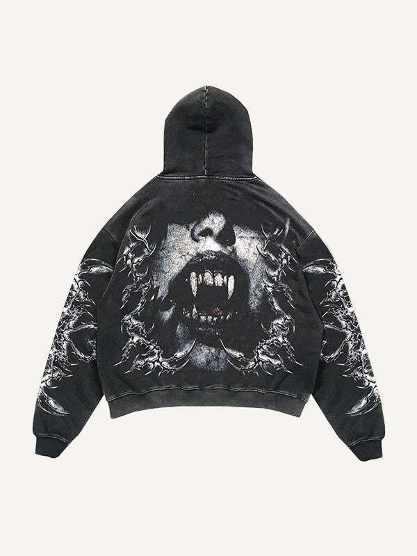 Felpa con cappuccio stampata in 3D con teschio horror 2024 per ragazzi, felpa con cappuccio alla moda_voghion.com