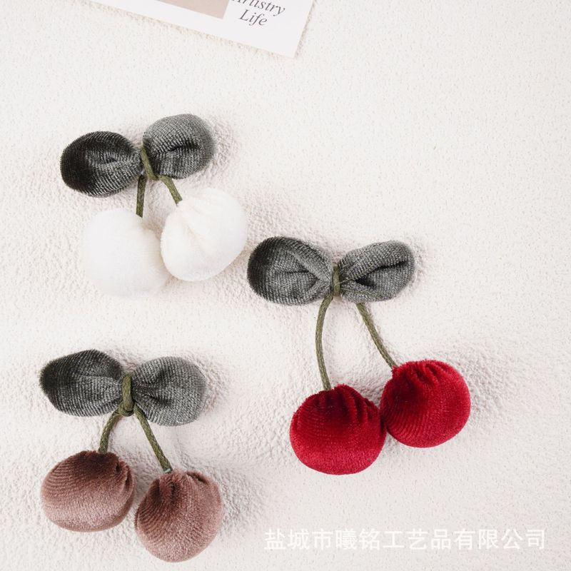 花朵辅料金丝绒樱桃半成品服装鞋包服饰辅料小花朵diy配饰配件|undefined