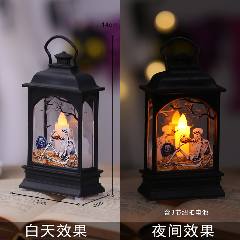 Decoraciones de Halloween Decoración de luz de viento Luz de vela electrónica LED Bar de Halloween Atmósfera de terror Accesorios de vestir