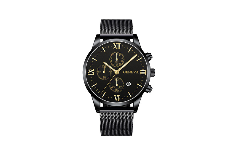 65g Weight Ordinary Glass Mirror Material Casual Color Block Buckle Quartz Watch Men's Watches