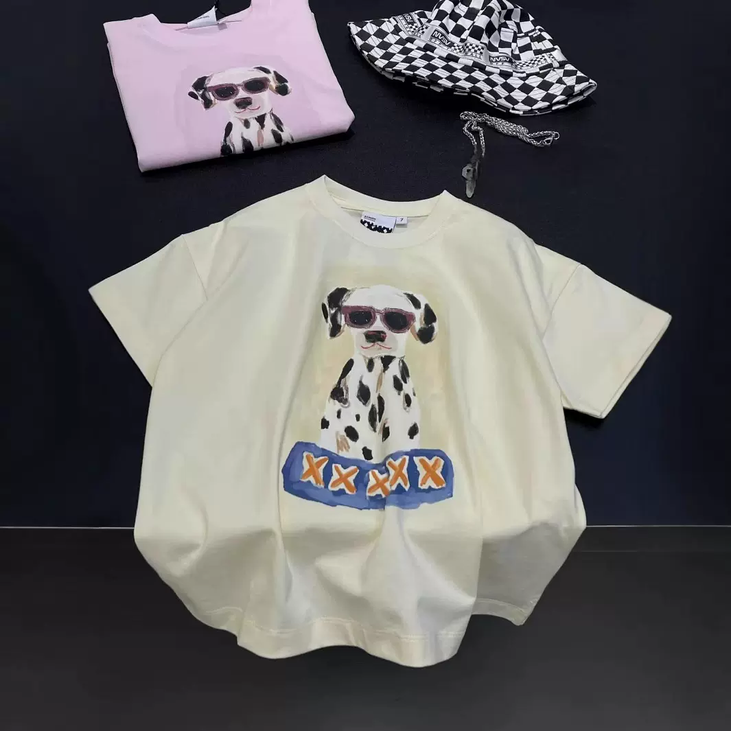 儿童短袖T恤2025新款男童夏装半袖男孩纯棉体恤上衣宽松潮牌女童