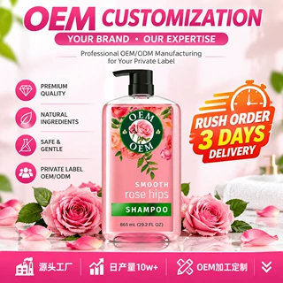 跨境RoseHipsShampoo玫瑰果顺滑洗发水柔顺滋润保湿光泽玫瑰花香