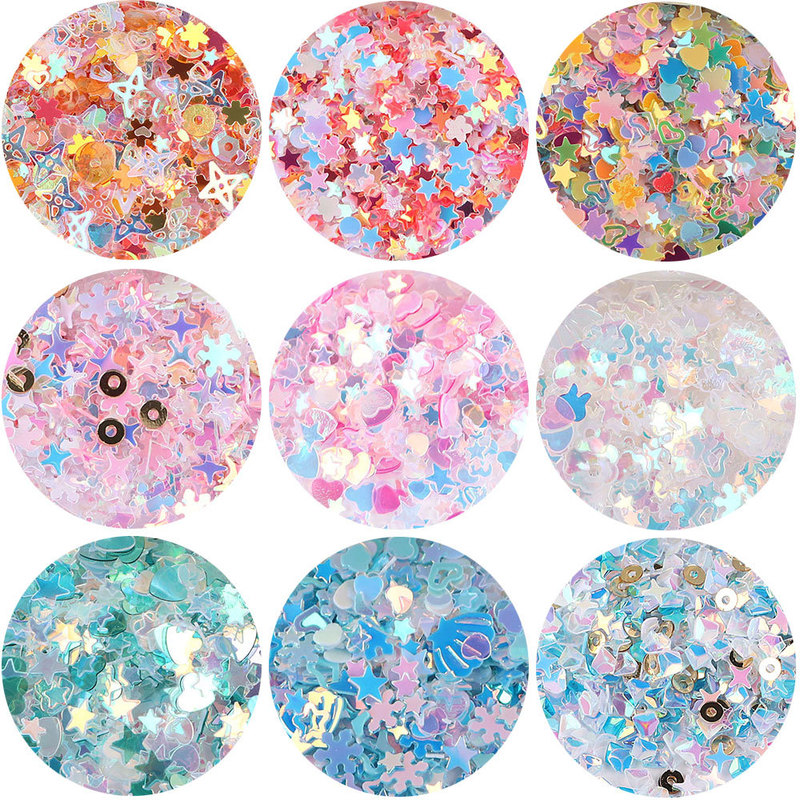 New Mixed Beads Manicure Colorful Glitter Powder Handmade DIY Beauty Clothing Hat Moon Stars Dream Sequins