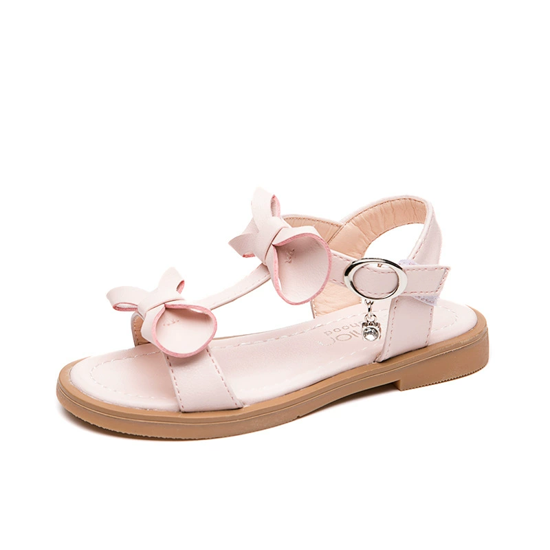 Sandals for princess, shoes with bow, cute footwear girl's, soft sole, Korean style